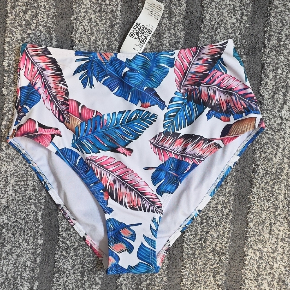 Tropical Leaf Print Bikini Bottom